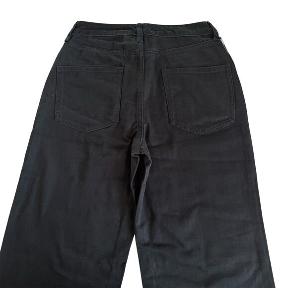 WeWoreWhat Revolve Retro Mobwife Faux Fur Straight Leg Black Jeans Size 25 NWT - Picture 7 of 10